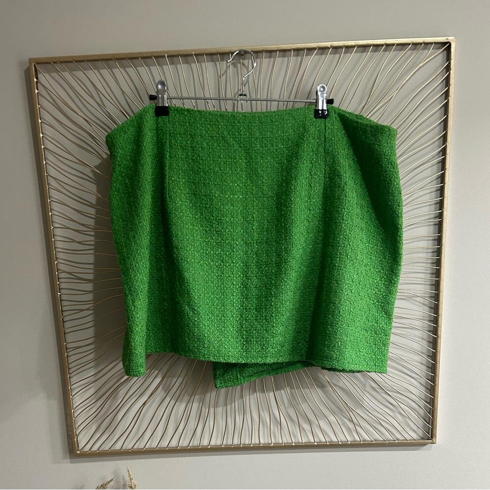 Curve tweed mini skirt green